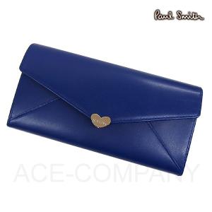 ポールスミス 財布 レディース 長財布 ラブレター3 かぶせ長財布 ブルー PWU927 Paul Smith ladies ウォレット｜ace-web