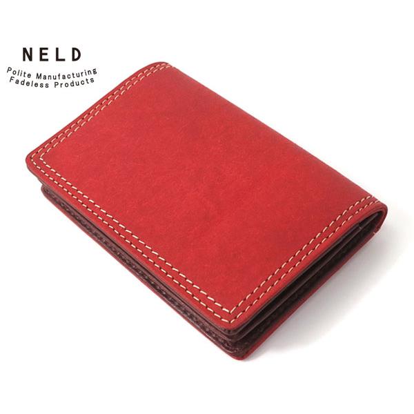 ネルド レザーカードケース/名刺入れ/レッド メンズ プエブロ an140 NELD