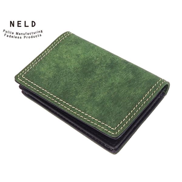 ネルド レザーカードケース/名刺入れ/グリーン メンズ プエブロ an140 NELD