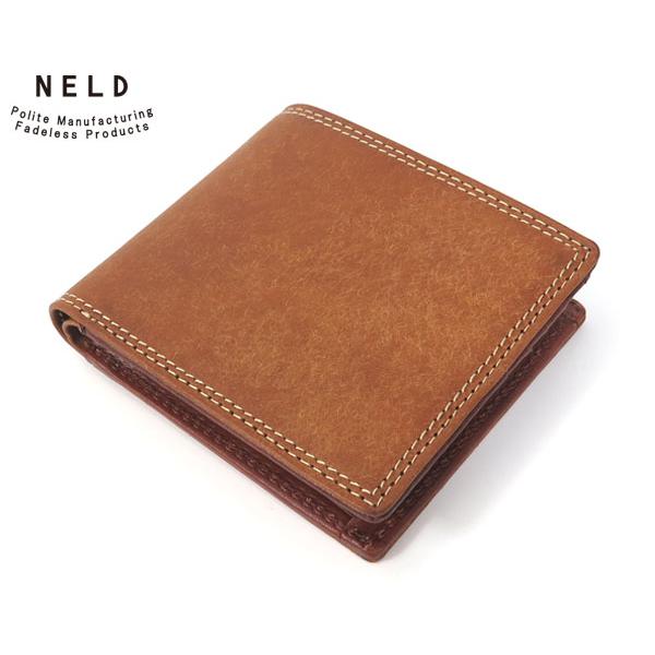 ネルド レザーBOXミドルサイズ財布/キャメル メンズ プエブロ an142 NELD