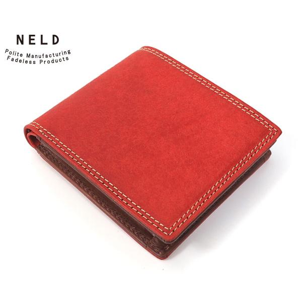 ネルド レザーBOXミドルサイズ財布/レッド メンズ プエブロ an142 NELD