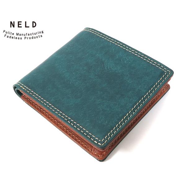 ネルド レザーBOXミドルサイズ財布/ブルー メンズ プエブロ an142 NELD