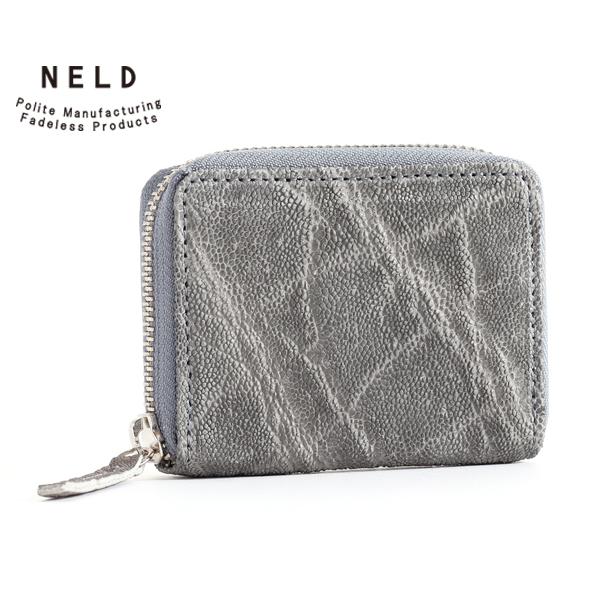 ネルド ラウンドコインカードケース/グレー メンズ ゾウ an203 NELD