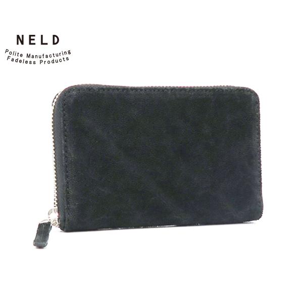 ネルド ラウンドミドル財布/ブラック メンズ ゾウ an204 NELD