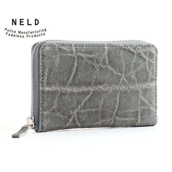 ネルド ラウンドミドル財布/グレー メンズ ゾウ an204 NELD