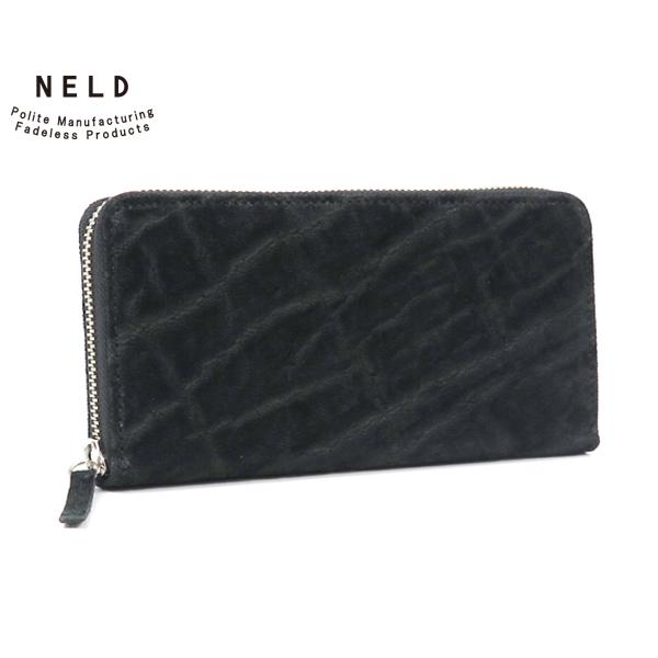 ネルド ラウンド長財布/ブラック メンズ ゾウ an205 NELD