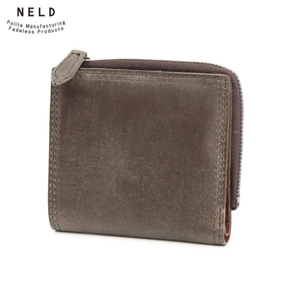 ネルド L字短財布/グレー メンズ バク an208 NELD