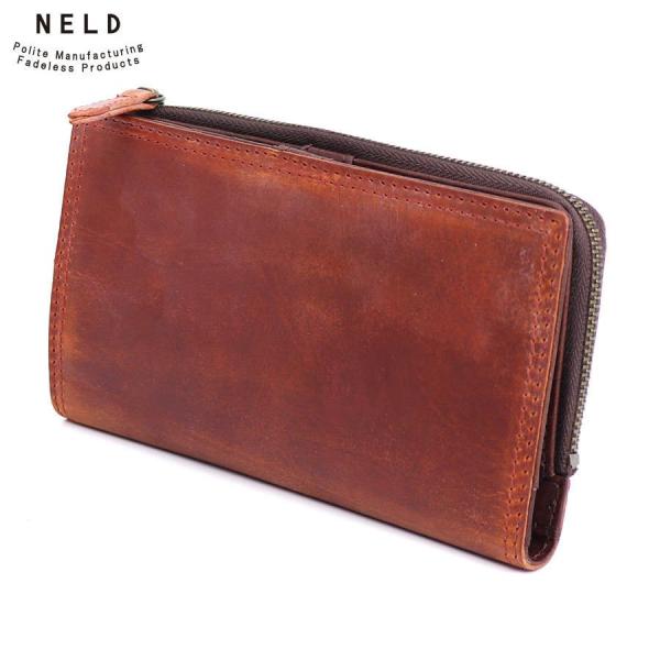 ネルド 長財布/レッドブラウン メンズ バク an210 NELD
