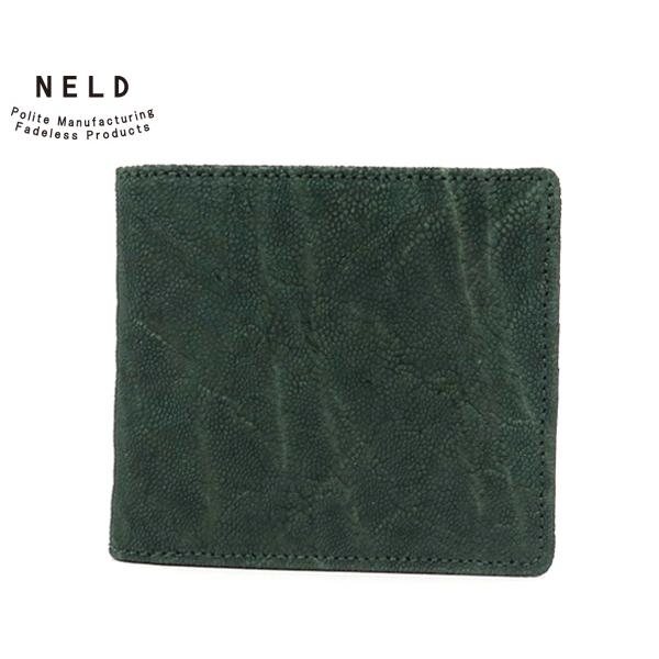 ネルド BOX短財布/グリーン メンズ ゾウ an236 NELD