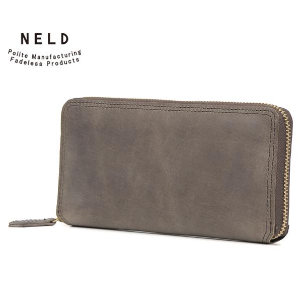 ネルド ラウンドファスナー長財布/グレー メンズ バク an237 NELD