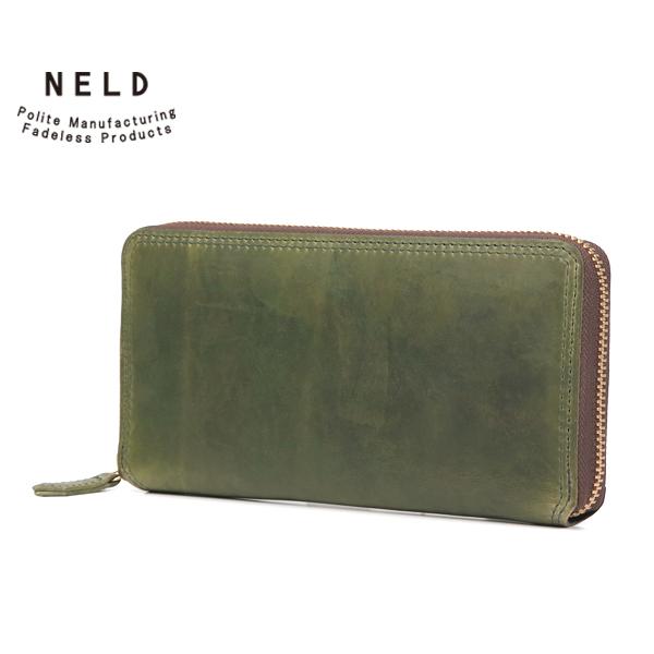 ネルド ラウンドファスナー長財布/グリーン メンズ バク an237 NELD