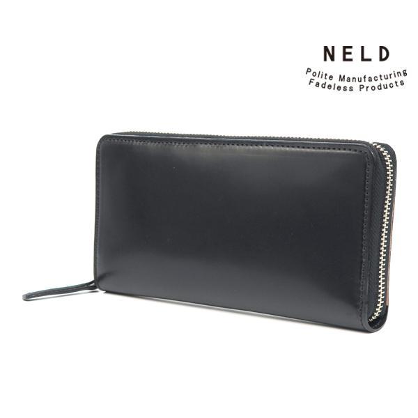 ネルド ラウンド長財布/ブラック メンズ コードバン an265 NELD