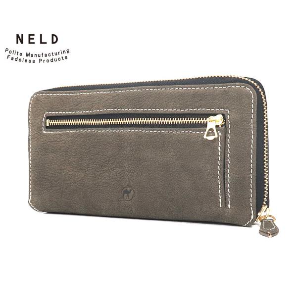 ネルド ラウンド長財布/グレー メンズ ラクダレザー an280 NELD