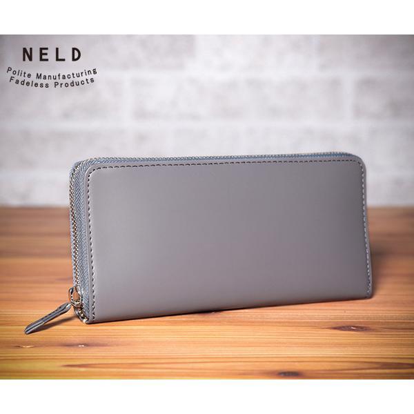 ネルド ラウンド長財布/グレー メンズ シキ aw102 NELD