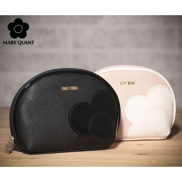 マリークワント シュリンクデイジーパッチ ラウンドポーチL(MARY QUANT)【ポーチ 化粧ポー...