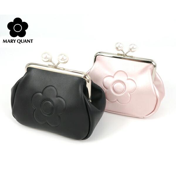 マリークワントエンボスデイジー パール がま口ポーチ