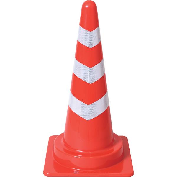 LEDコーン　806074　外寸385×385×700mm　赤×白反射　10本セット　カラーコーン