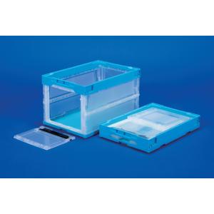 オリコンラック　L51B（短側扉）　559840　外寸530×366×325mm　透明×ブルー　三甲...