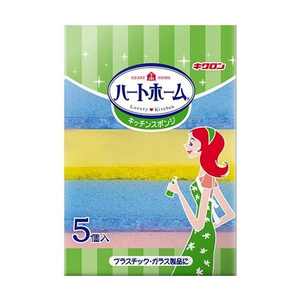《キクロン》 ハートホーム キッチンスポンジ 5個