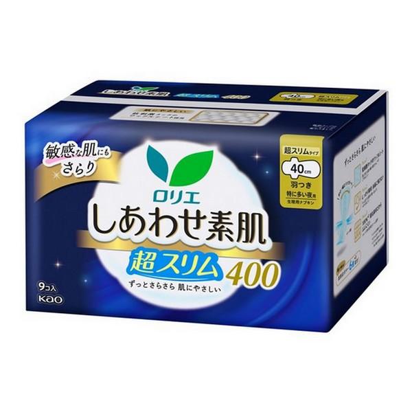 【医薬部外品】花王(株) ロリエ しあわせ素肌 通気超スリム 特に多い夜用40cm 羽つき 9個
