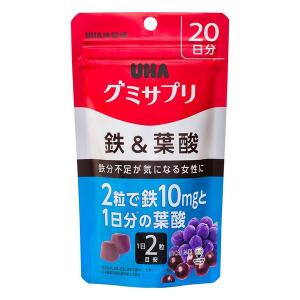 《UHA味覚糖》 グミサプリ 鉄＆葉酸 40粒 20日分｜ace