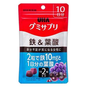 《UHA味覚糖》 グミサプリ 鉄＆葉酸 20粒 10日分｜ace