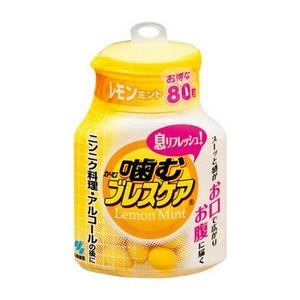 小林製薬(株) 噛むブレスケア 80粒ボトル レモンミント (清涼食品)(息リフレッシュグミ)