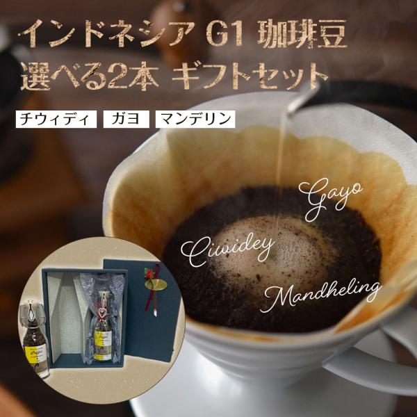 コーヒーギフト 選べる2本セット 65g×２個（130g） G1 焙煎豆 インドネシア コーヒー シ...