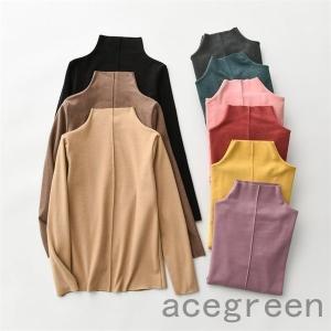【セール】カットソー レディース ハイネック SI ボトルネック タートルネック トップス tシャツ 秋 冬 長袖 トップス 無地 インナー 大