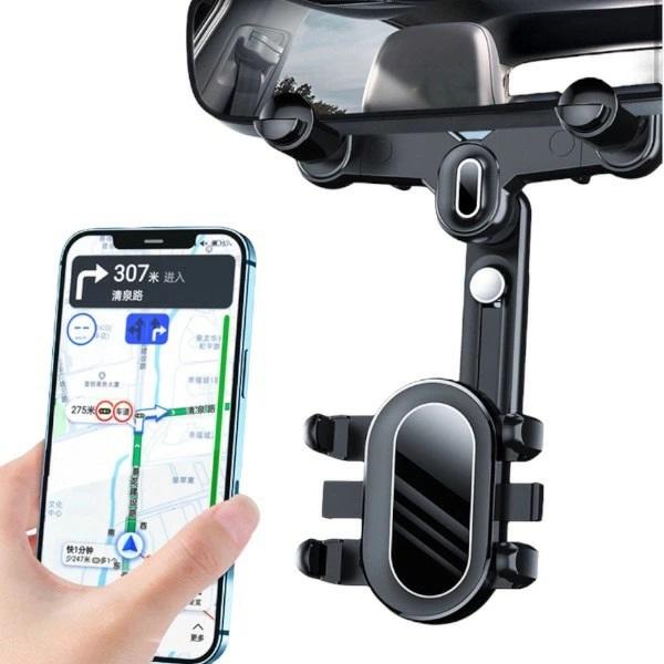 GT-R R35 スマホミラー ワンタッチ開閉 多機能ホルダー カー用品 車用品 雑貨 便利 車載ホ...