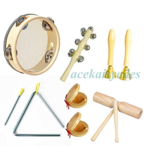 音楽おもちゃ 知育玩具 楽器玩具 打楽器 セット キッズ 玩具 タンバリン トライアングル カスタネ...