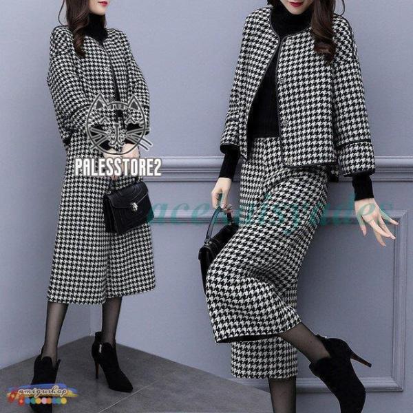 スーツ レディース カジュアルスーツ 春 秋 冬 セットアップ ツーピース ノーカラージャケット ワ...