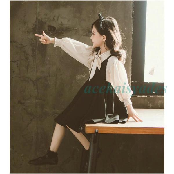韓国子供服ドレス ワンピース ２点セット セットアップ 女の子 ガールズ ドレス キッズワンピース ...