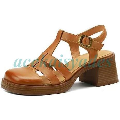 グルカサンダル レディース 牛革 ローファー T ストラップ サンダル 厚底 編み込みサンダル グラ...