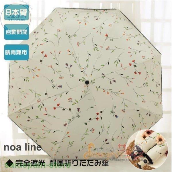 自動開閉日傘 雨傘 レディース 花柄日傘 晴雨兼用 軽量カット 8本骨 折りたたみ傘 遮熱 完全遮光...