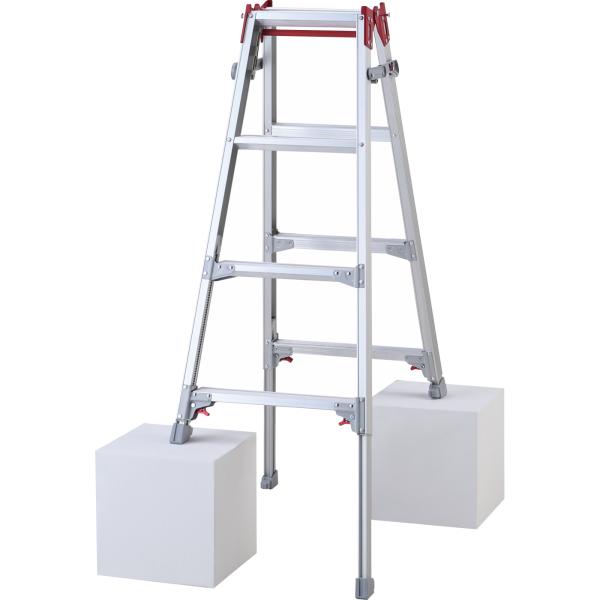 長谷川工業 伸縮式脚立 RYZ-12d 天板高さ1.02-1.33m はしご時長さ2.14-2.78...