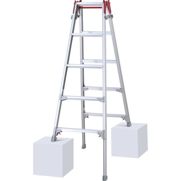 長谷川工業 伸縮式脚立 RYZ-15d 天板高さ1.31-1.63m はしご時長さ2.75-3.40...