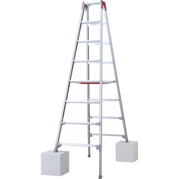 長谷川工業 伸縮式脚立 RYZ-24d 天板高さ2.21-2.52m 質量12.2kg 脚立専用タイ...