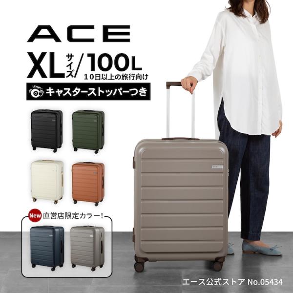 スーツケース ACE エース フレットボード キャスターストッパー 100L 双輪キャスター 054...