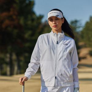 【✧美品✧】MARK&LONA レディースブルゾン38 MARK&LONA（マークアンドロナ） スニード ライトグレー×黒 後スカル