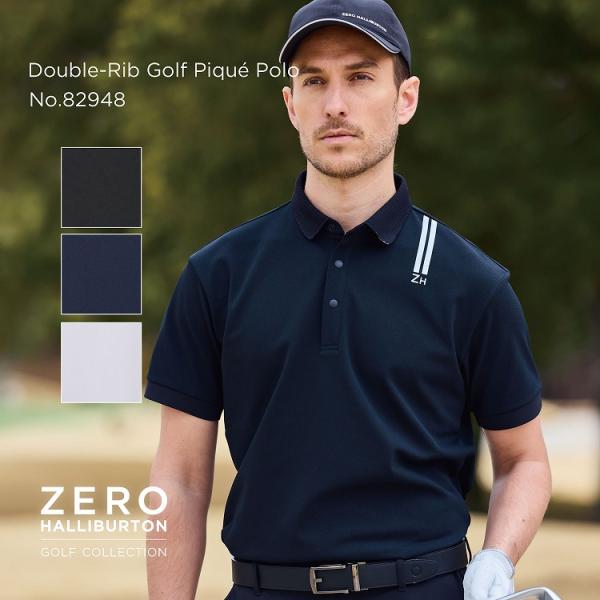 ZERO HALLIBURTON ゼロハリバートン ゴルフ ダブルリブ鹿の子ポロシャツ 吸水速乾 U...