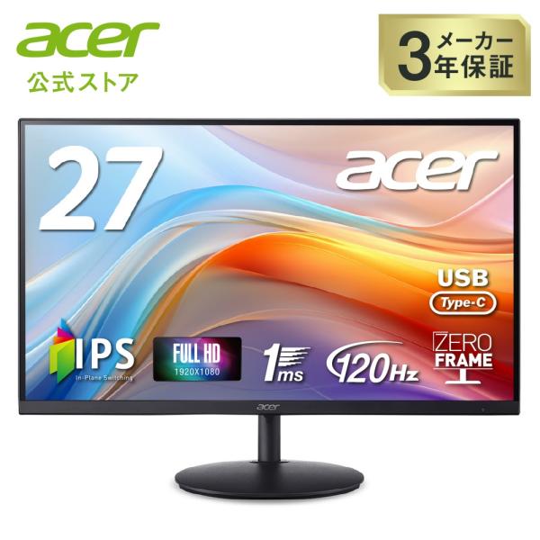 Acer モニター 27インチ フルHD 非光沢 IPS 120Hz 1ms(VRB) Adapti...