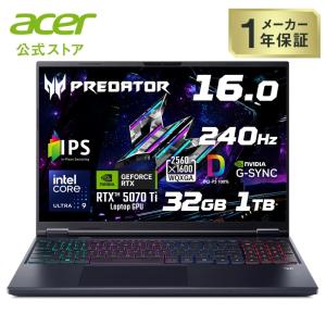 Acer ゲーミングノートパソコン Predator Helios Neo 16 AI Windows 11 Home Core Ultra 9 290HX Plus RTX 5070 Ti WQXGA 240Hz 3ms 32GBメモリ PHN16-I71-N93Z