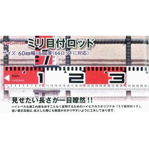 ハイビスカス ミリ目付ロッド（単品） 1m 測量 土木 建築