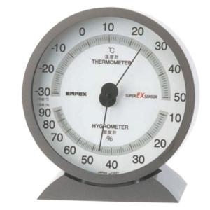 エンペックス スーパーＥＸ高品質温湿度計 ＥＸ−２７１７ アナログ式 シルバー｜acetech