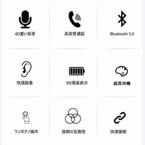 ワイヤレスイヤホン Bluetooth5.0 ...の詳細画像1