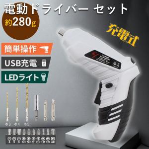 電動ドライバー 電動ドリル ドリルドライバー 16点セット USB 充電式 コードレス ドライバーセット 小型 ミニ 軽量 電動工具 組み立て DIY 大工 工具セット 女性