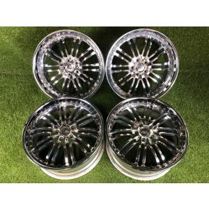 激安 中古 4本セット】 ディッシュタイプ メッキ 深リム 社外 アルミ