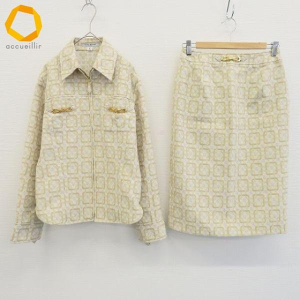 ルイフェロー LouisFeraud セットアップ スカートスーツ ジャケット スカート ジップアッ...