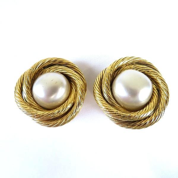 #ape シャネル CHANEL イヤリング ゴールド フェイクパール 大ぶり 丸型 ヴィンテージ ...